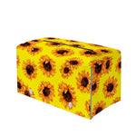 Yellow Sunflower Pattern Print Leather Tissue Box Cover