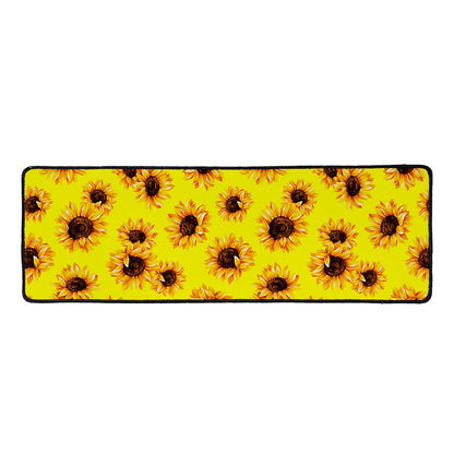Yellow Sunflower Pattern Print Long Kitchen Mat