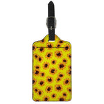Yellow Sunflower Pattern Print Luggage Tag