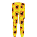 Yellow Sunflower Pattern Print Men's Leggings