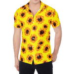 Yellow Sunflower Pattern Print Men's Shirt