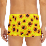 Yellow Sunflower Pattern Print Men's Short Boxer Briefs