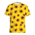 Yellow Sunflower Pattern Print Men's Athletic T-Shirt