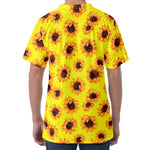 Yellow Sunflower Pattern Print Men's Velvet T-Shirt