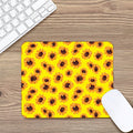Yellow Sunflower Pattern Print Mouse Pad