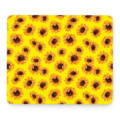 Yellow Sunflower Pattern Print Mouse Pad