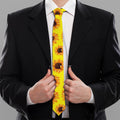 Yellow Sunflower Pattern Print Necktie