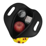 Yellow Sunflower Pattern Print Neoprene Lunch Bag