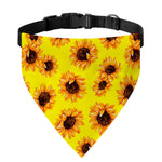 Yellow Sunflower Pattern Print Over The Collar Dog Bandana