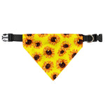 Yellow Sunflower Pattern Print Over The Collar Dog Bandana