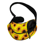 Yellow Sunflower Pattern Print Pet Sling Carrier