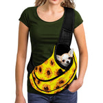 Yellow Sunflower Pattern Print Pet Sling Carrier