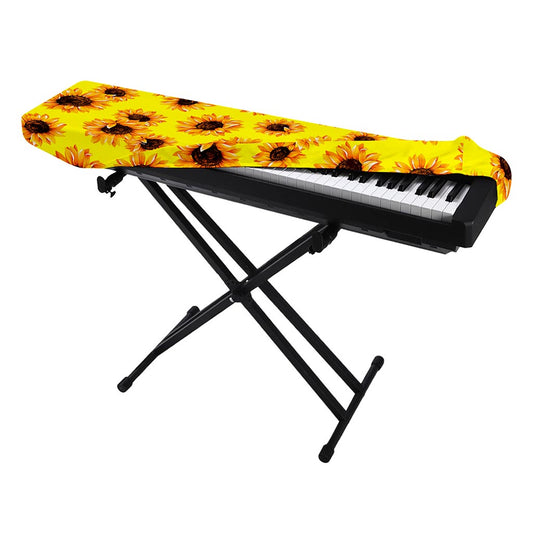Yellow Sunflower Pattern Print Piano Keyboard Cover