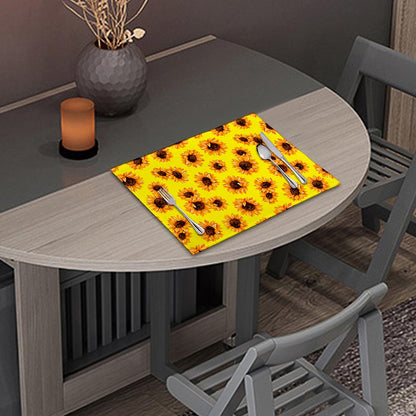 Yellow Sunflower Pattern Print Placemat