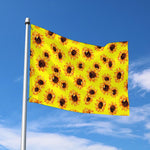 Yellow Sunflower Pattern Print Polyester Flag