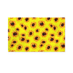 Yellow Sunflower Pattern Print Polyester Flag