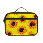 Yellow Sunflower Pattern Print Portable Lunch Bag