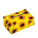 Yellow Sunflower Pattern Print Rectangle Tissue Box Cover