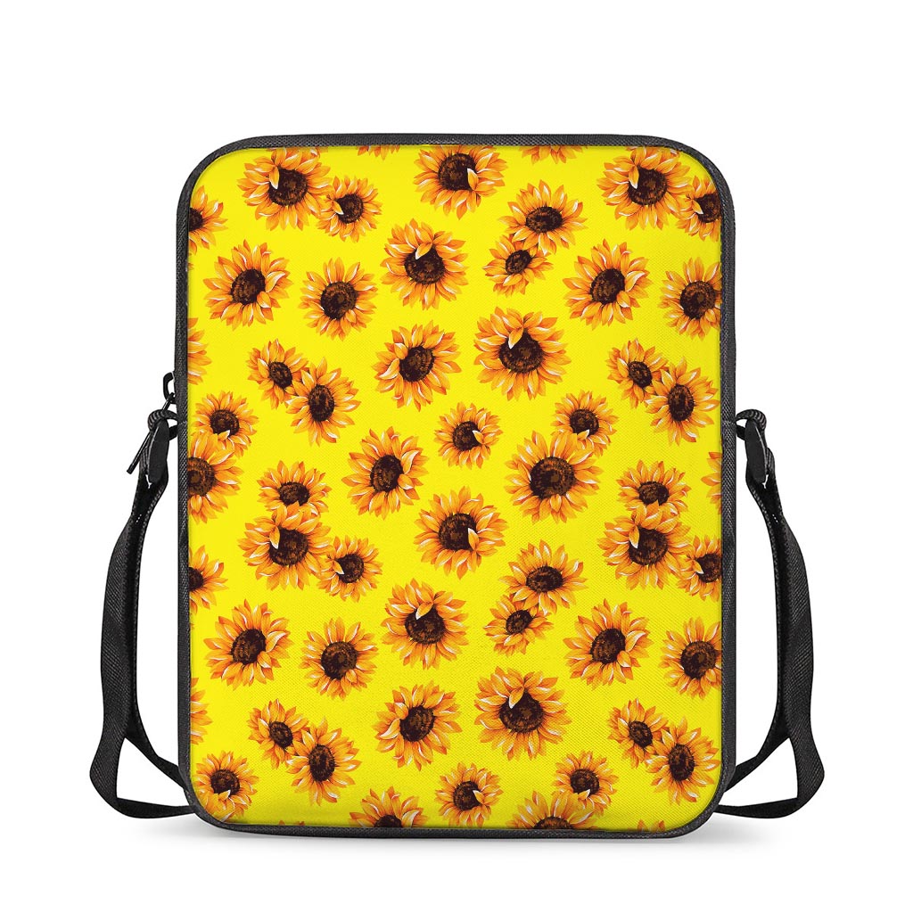 Yellow Sunflower Pattern Print Rectangular Crossbody Bag