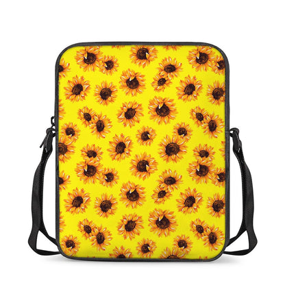 Yellow Sunflower Pattern Print Rectangular Crossbody Bag