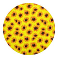 Yellow Sunflower Pattern Print Round Blanket