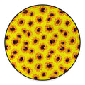 Yellow Sunflower Pattern Print Round Floor Mat