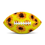 Yellow Sunflower Pattern Print Rugby Ball