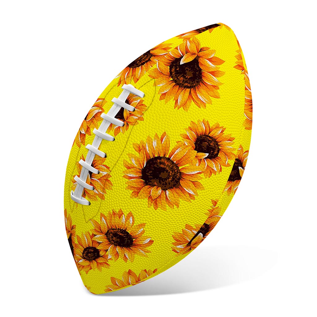 Yellow Sunflower Pattern Print Rugby Ball