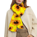Yellow Sunflower Pattern Print Scarf