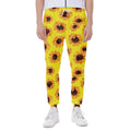 Yellow Sunflower Pattern Print Joggers