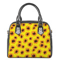 Yellow Sunflower Pattern Print Shoulder Handbag