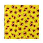 Yellow Sunflower Pattern Print Silk Bandana