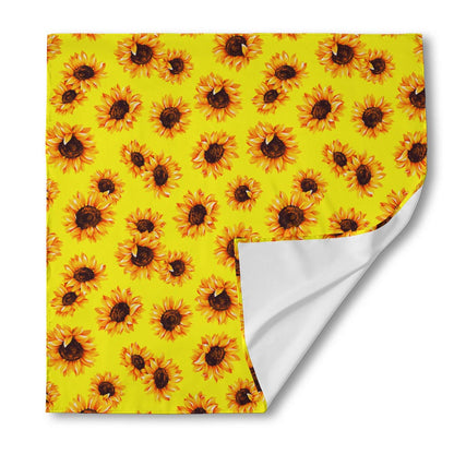 Yellow Sunflower Pattern Print Silk Bandana