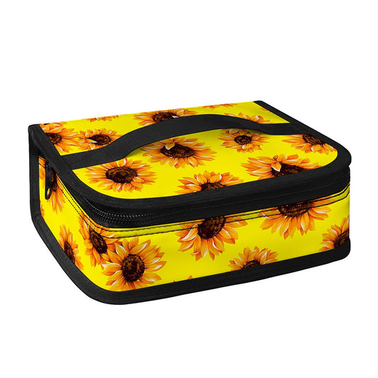 Yellow Sunflower Pattern Print Small Lunch Bag