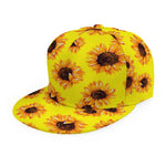 Yellow Sunflower Pattern Print Snapback Cap