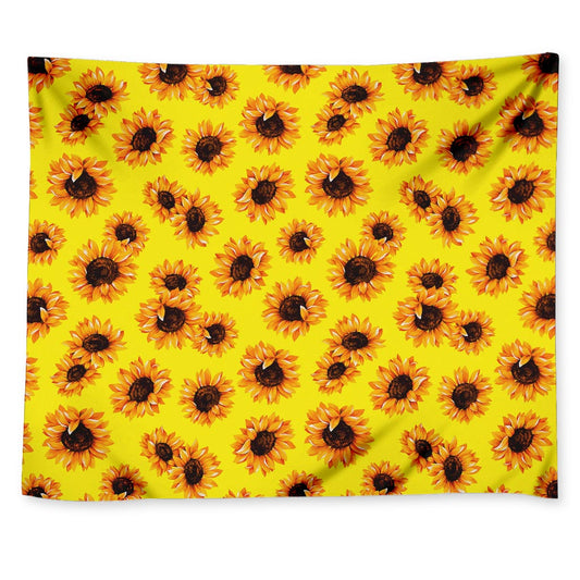 Yellow Sunflower Pattern Print Tapestry
