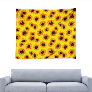 Yellow Sunflower Pattern Print Tapestry