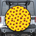 Yellow Sunflower Pattern Print Tire Cover