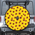Yellow Sunflower Pattern Print Tire Cover With Camera Hole
