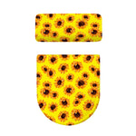 Yellow Sunflower Pattern Print Toilet Lid And Tank Cover Set