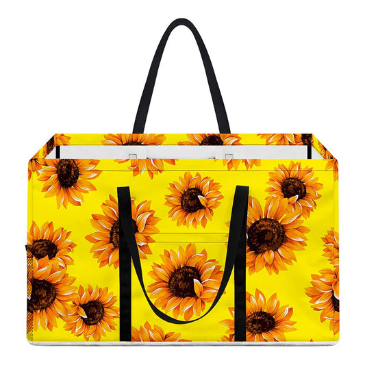 Yellow Sunflower Pattern Print Utility Tote Bag