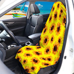 Yellow Sunflower Pattern Print Waterproof Car Seat Cover