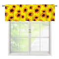 Yellow Sunflower Pattern Print Window Valance