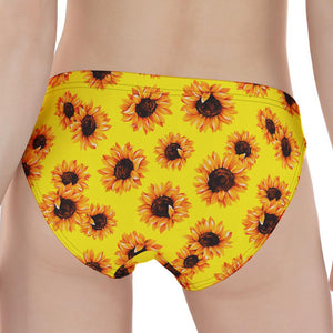 Yellow Sunflower Pattern Print Women's Panties