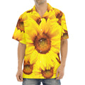 Yellow Sunflower Print Aloha Shirt