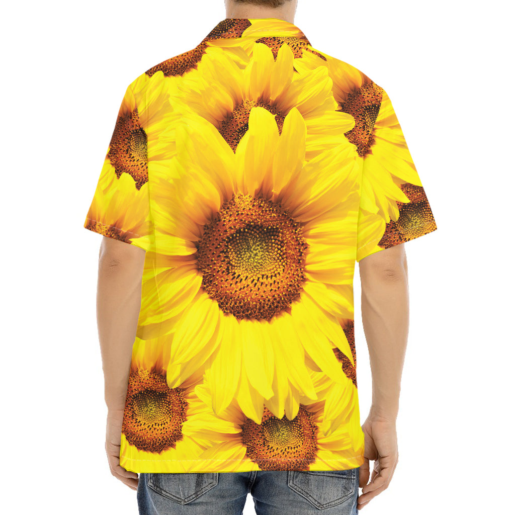 Yellow Sunflower Print Aloha Shirt