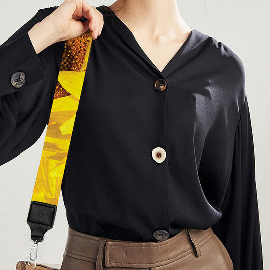 Yellow Sunflower Print Bag Strap