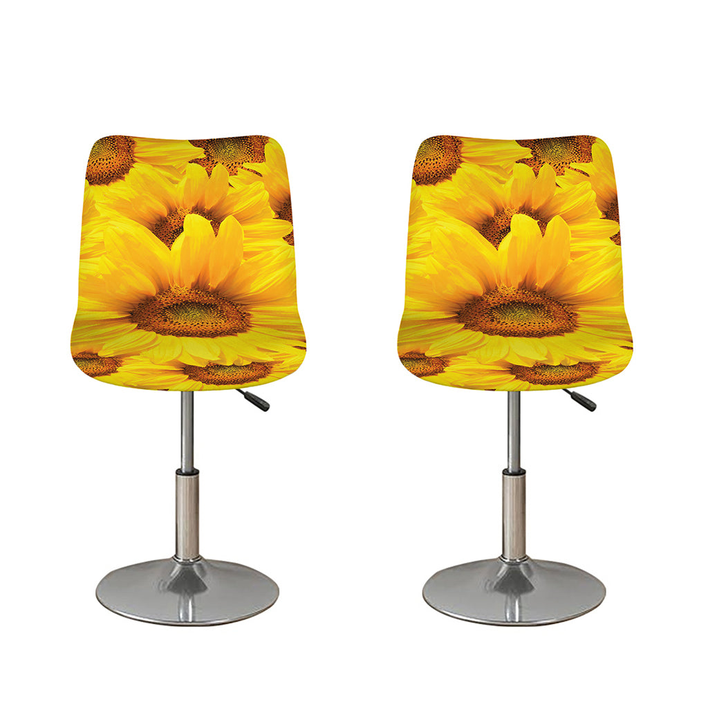 Yellow Sunflower Print Bar Stool Covers