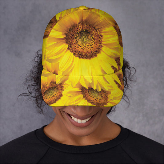 Yellow Sunflower Print Baseball Cap