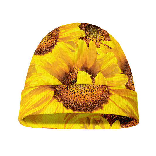 Yellow Sunflower Print Beanie